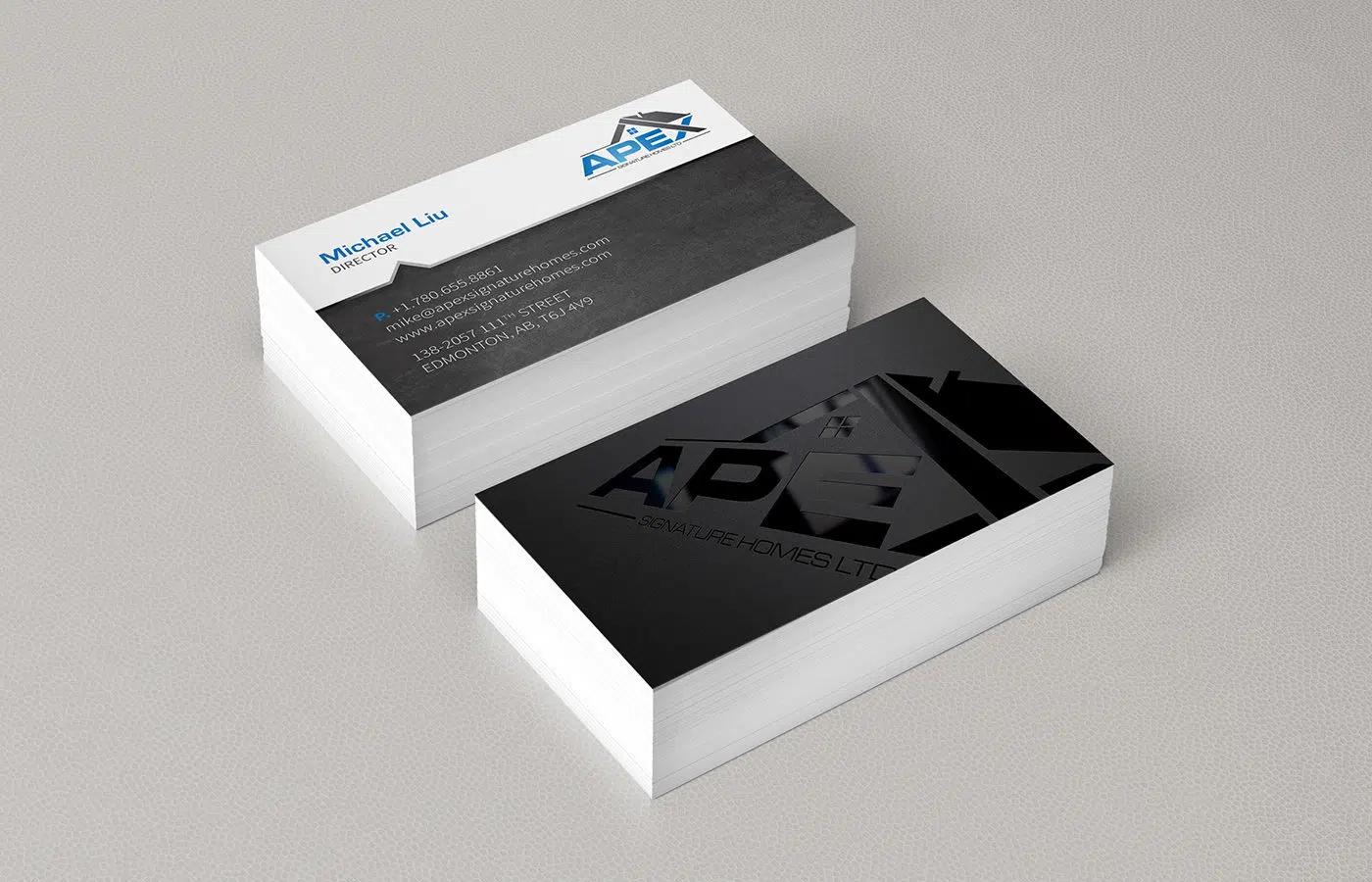 Edmonton Graphic Design | Apex Signature Homes Business Card