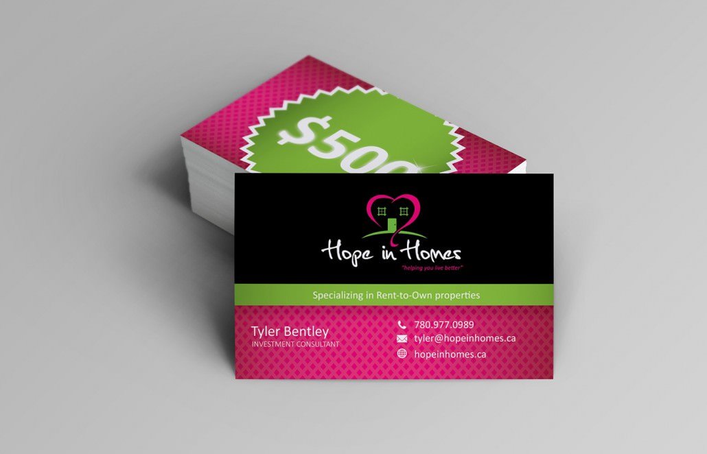 Edmonton Graphic Design | Hope in Homes Business Card