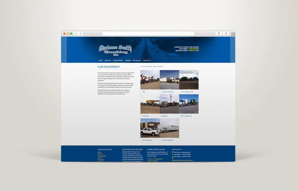 Edmonton Website Design | Marlowe Smith Trucking Website