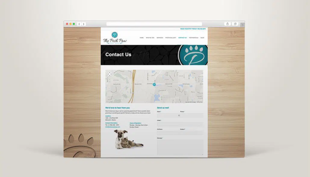 Edmonton Website Design | The Posh Paw Pet Spa Website