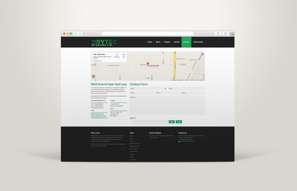 Edmonton Website Design | Drytec Interiors Website