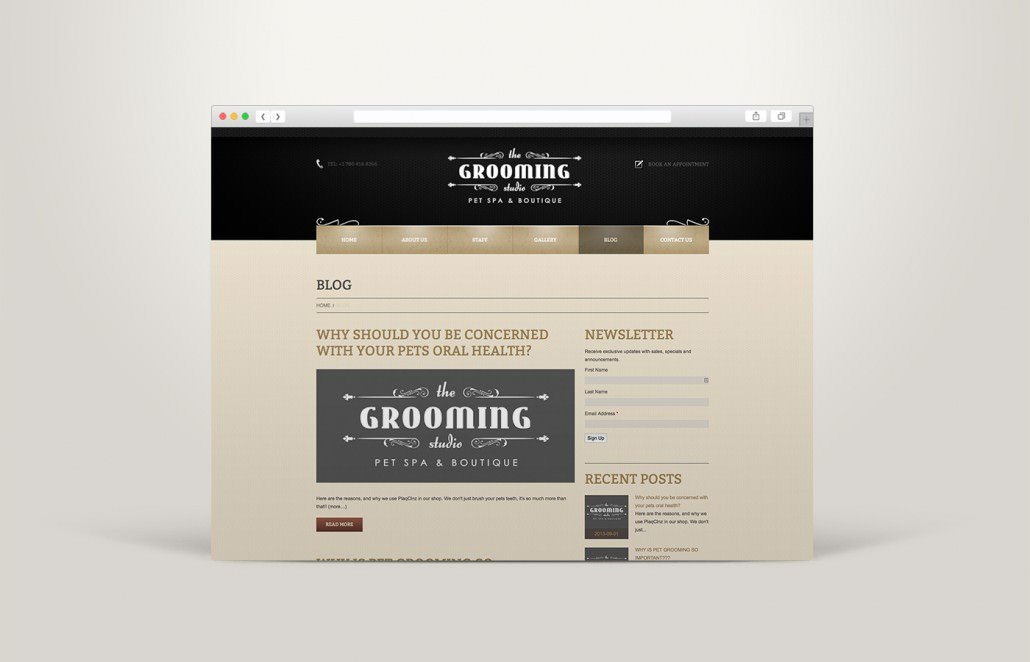 Sherwood Park Grooming Website Design | The Grooming Studio Website