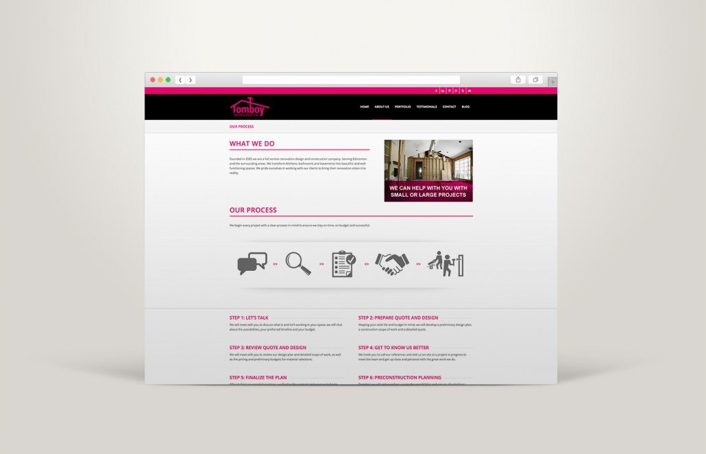 Edmonton Website Design | Tomboy Construction Website