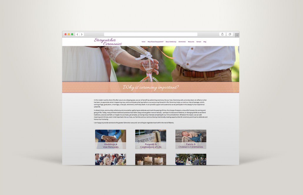 Edmonton Website Design | Storycatcher Ceremonies Website