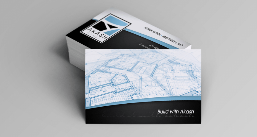 Edmonton Graphic Design | Akash Homes Business Card